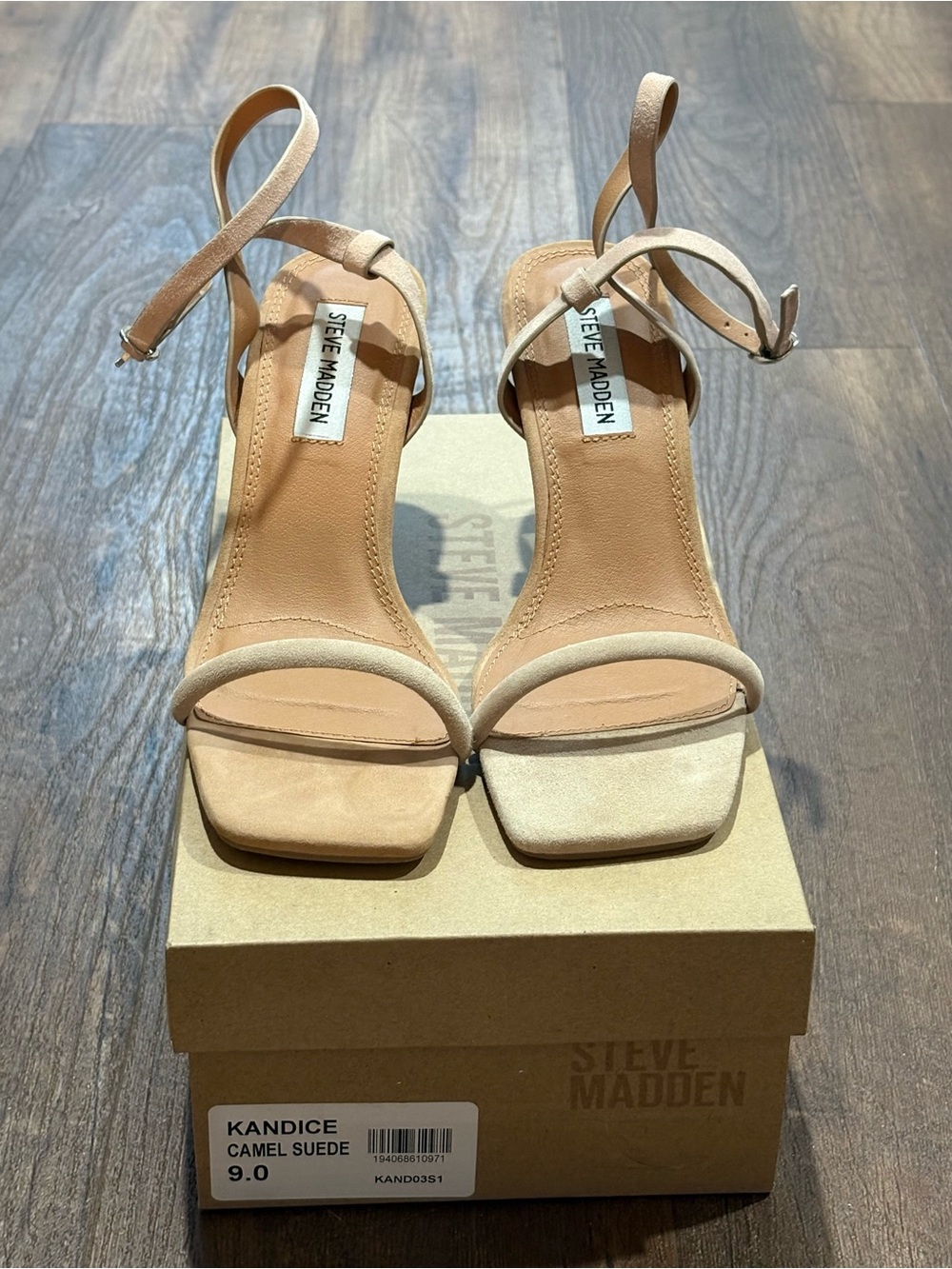 Steve Madden Nude/Camel Suede Ankle-Strap Heels
